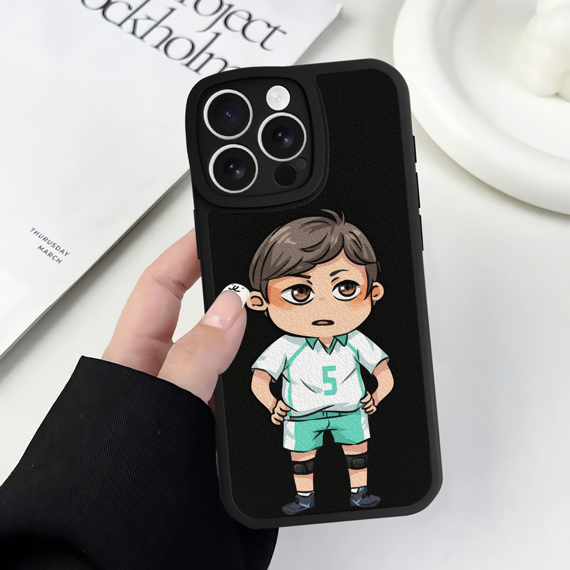（画像用） ハイキュー!! Haikyu!! 【iPhone 16シリーズ対応】シリコンスマホケース（レザー調） 材質：シリコン